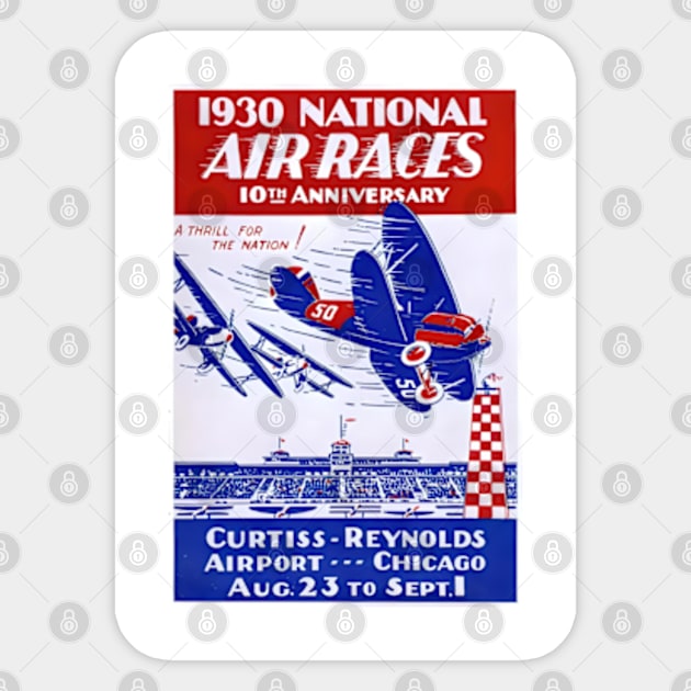 1930 National Air Races Poster Sticker by Desert Owl Designs